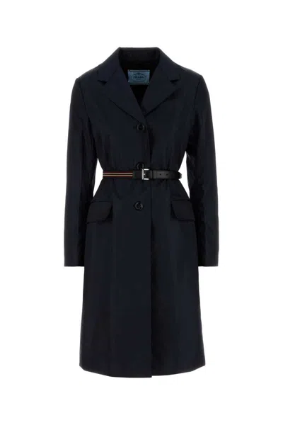 Prada Midnight Blue Re-nylon Trench Coat In Multi