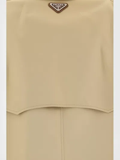 Prada Trench Coat Back Slit In Neutral