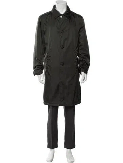 Pre-owned Prada Trench Coat In Green
