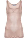 Prada Triangle-appliqué Silk Top In Phard