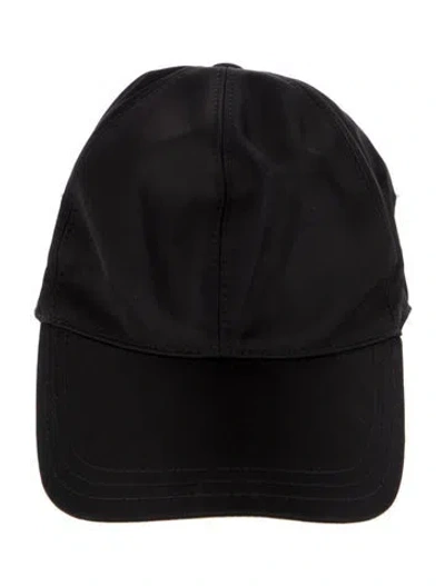 Pre-owned Prada Triangle Baseball Cap In Black