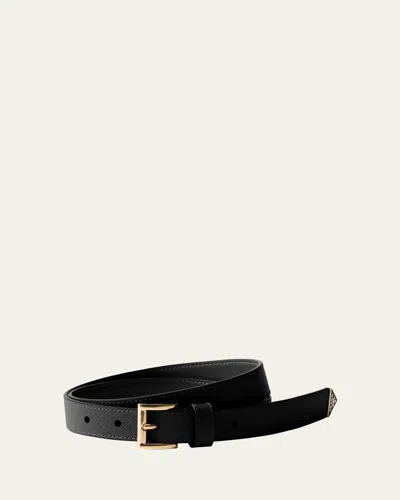 PRADA TRIANGLE CALF LEATHER BELT