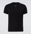 Prada Triangle-logo Cotton T-shirt In Black