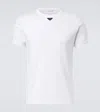 Prada T-shirt With Triangular Plaque In White