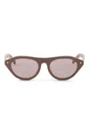 Prada Triangle-detail Cat-eye Sunglasses In Brown