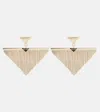 Prada Triangle Embellished Earrings In Gold