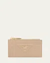 Prada Triangle-embossed Zip Card Holder