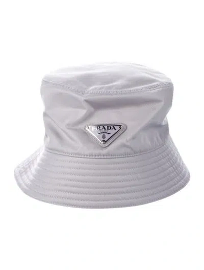 Pre-owned Prada Triangle Enamel Bucket Hat In Purple