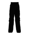 Prada Triangle-enamel Corduroy Tapered Trousers In Black