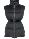 Prada Dark Grey Wool Sleeveless Down Jacket In Grey