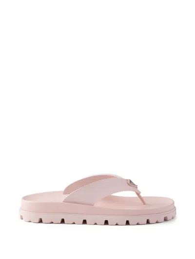 Prada Zehensteg-sandalen Aus Gummi In Pink