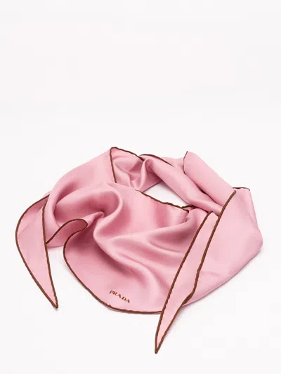 Prada Triangle Foulard In Pink
