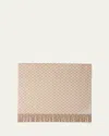 Prada Jacquard-logo Wool-cashmere Stole In F0j34 Sabbia Bianco