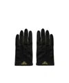 Prada Triangle Gloves In Nero