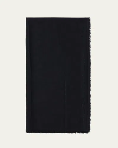 Prada Triangle Jacquard Wool Scarf In F03kn Nero Metal Blu