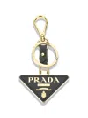Prada Triangle Keyring In Black