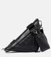 Prada Triangle Leather Shoulder Bag In Nero