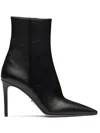 Prada Triangle Logo 95mm Ankle Boots In Black