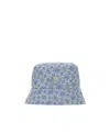 Prada Triangle Logo Allover Printed Bucket Hat In Blue