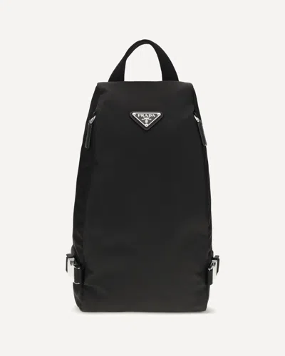 Prada Triangle Logo Backpack In Black