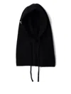 Prada Wool-cashmere Drawstring Balaclava In Black