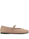 Prada Nappa Leather Ballerinas Buckle Detail In Pink