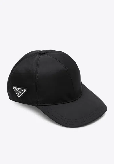 PRADA TRIANGLE LOGO BASEBALL CAP