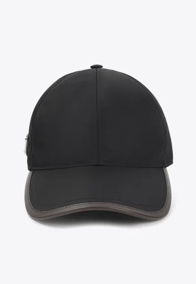 Prada Triangle Logo Baseball Cap In Orange