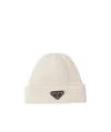 Prada Wool And Cashmere Beanie In White