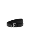 Prada Womens Black Logo-embellished Leather Belt In Black