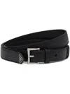 Prada Womens Black Logo-embellished Leather Belt In Black