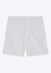 Prada Triangle Logo Bermuda Shorts In White
