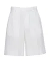 Prada Custom Fit Cotton Shorts With Back Pockets In White