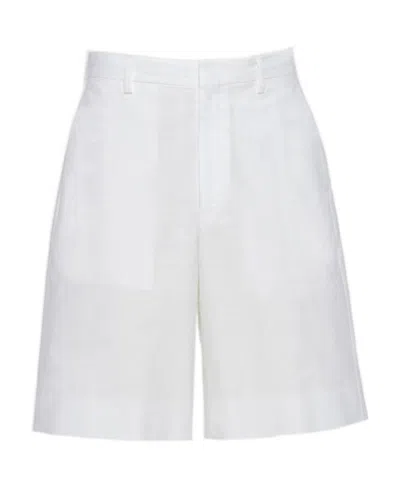 Prada Triangle-logo Bermuda Shorts In White
