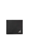 Prada Triangle Logo Saffiano Leather Wallet In F0002 Black
