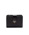 Prada Triangle-logo Bi-fold Wallet In Black