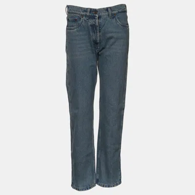 Pre-owned Prada Triangle Logo Blue Denim Jeans