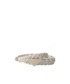 Prada Triangle-logo Braided Belt In Nude