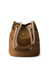 Prada Mariner Re-nylon Small Bucket Bag In Brown