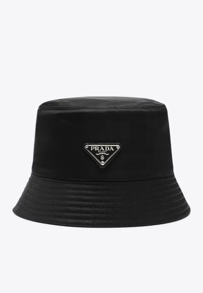Prada Triangle Logo Bucket Hat
