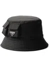 Prada Black Re-nylon Bucket Hat In 黑色