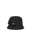 Prada Black Re-nylon Bucket Hat In Black