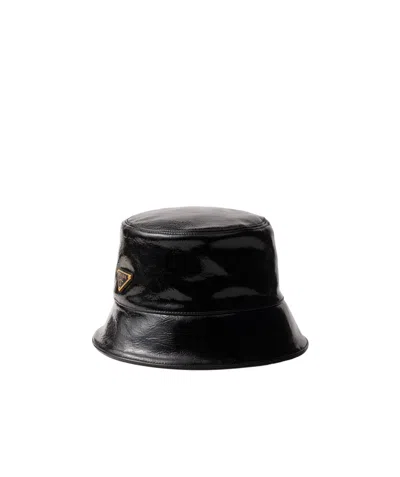 PRADA PRADA TRIANGLE-LOGO BUCKET HAT