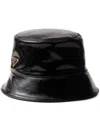 Prada Triangle-logo Bucket Hat In Black