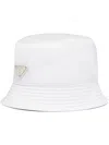 Prada Triangle-logo Bucket Hat In Weiss