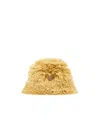 Prada Textured Raffia Bucket Hat Accessory In Yellow