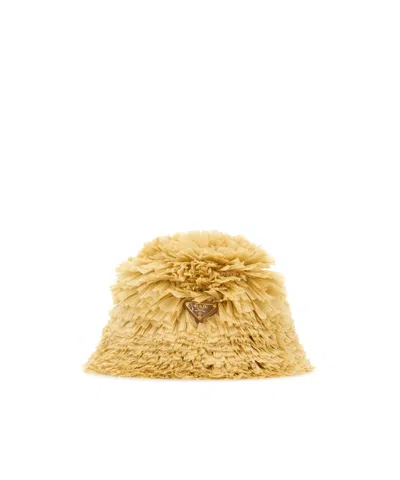 PRADA PRADA TRIANGLE-LOGO BUCKET HAT