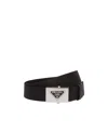 Prada Triangle Logo Buckle Belt In Black
