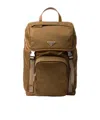 Prada Re-nylon And Leather Backpack In Brown