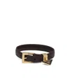 Prada Triangle Logo Buckled Bracelet In Black